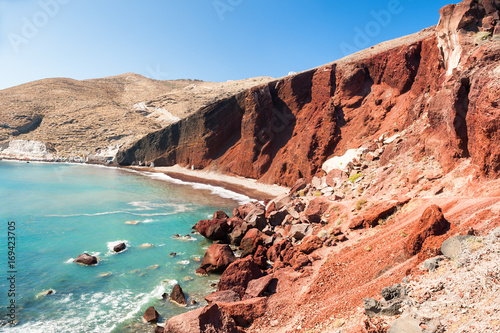 Red beach on Santorini island, Greece.