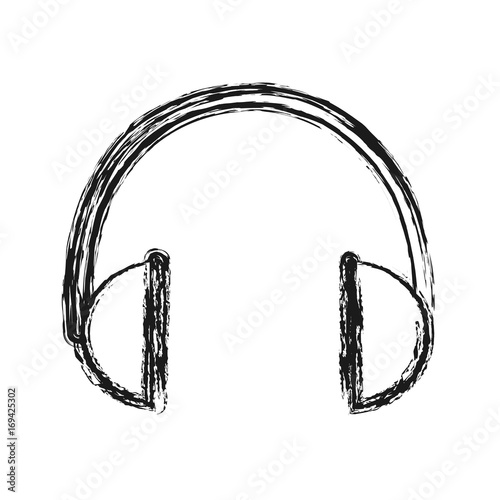 headphones icon over white background vector illustration