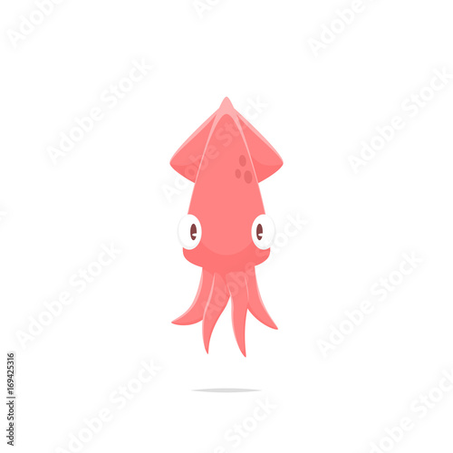Cartoon squid vector isolated