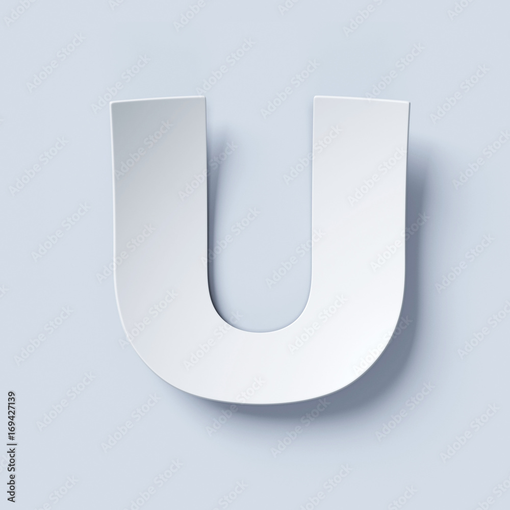 White bent paper font letter U White bent paper font letter U