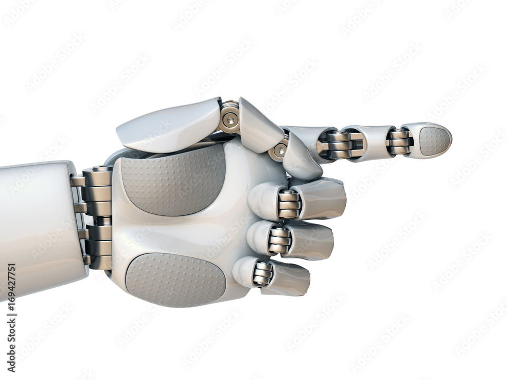Robot hand pointing with index finger 3d rendering Stock-Illustration |  Adobe Stock