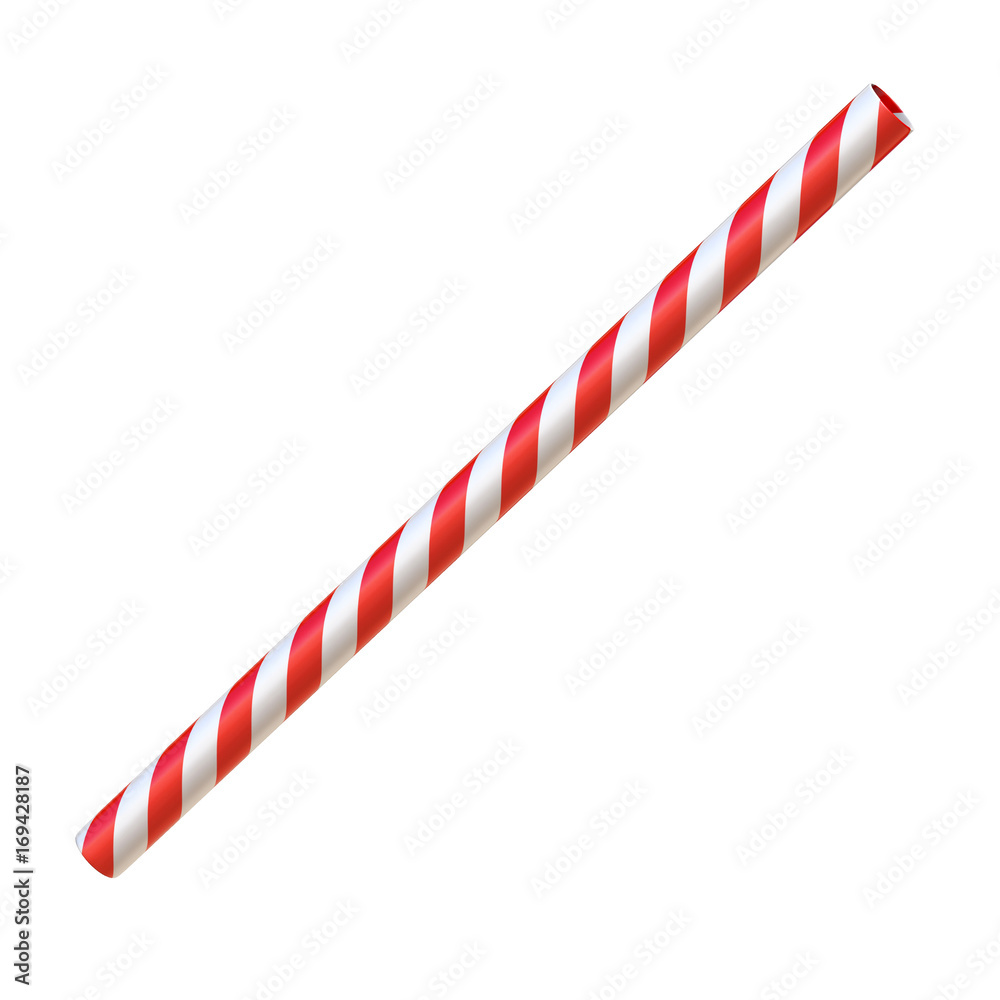Fototapeta premium Drinking straw isolated on white 3d rendering