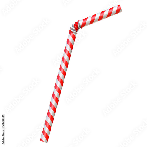 Drinking straw isolated on white 3d rendering photo