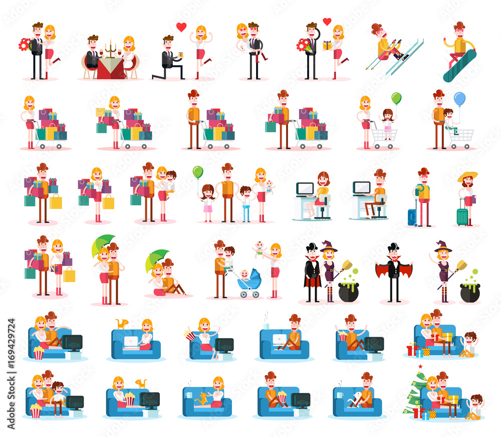 Set of People on White Background. Isolated Flat Vector Illustration Set of People on White Background. Isolated Flat Vector Illustration