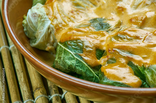 Indian stuffed  curry cabbage photo
