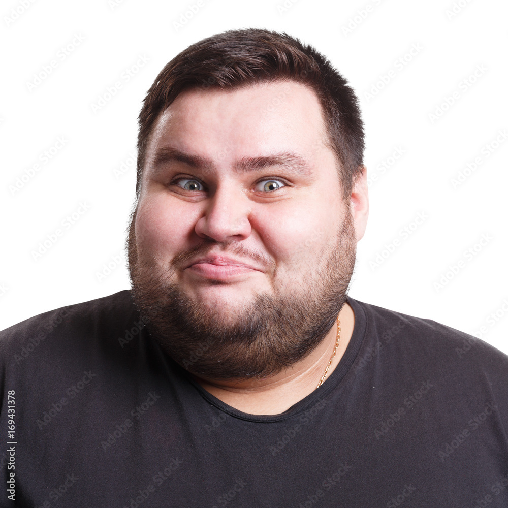 Man expressing wonder and happiness on face Man expressing wonder and happiness on face
