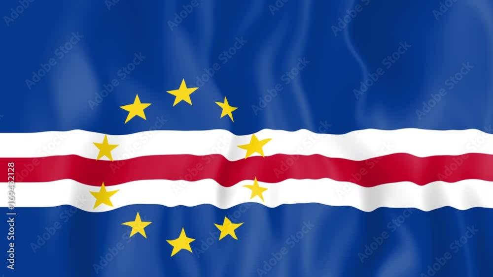 Animated flag of Cape Verde in slow motion Animated flag of Cape Verde in slow motion