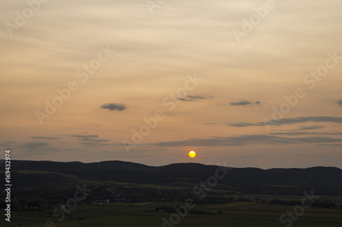 smoke sunset landscape outdoors