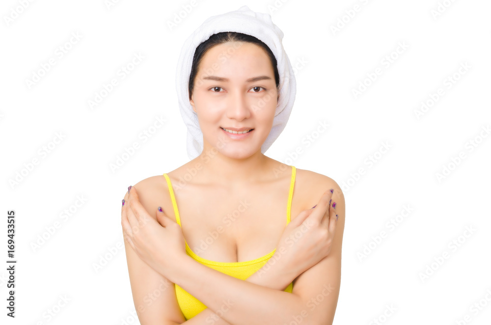portrait beautiful asian woman with happy and smile in face, Thailand girl isolated on white background. portrait beautiful asian woman with happy and smile in face, Thailand girl isolated on white background.