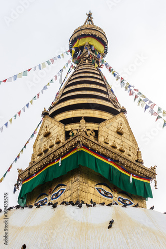 The stupa of the Swayambunath Temple, Kathmandu, Nepal