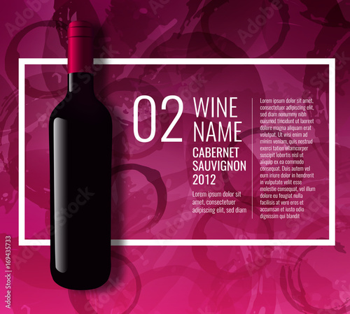 Design idea for presentation of wine bottles. Design elements separated by layers. 