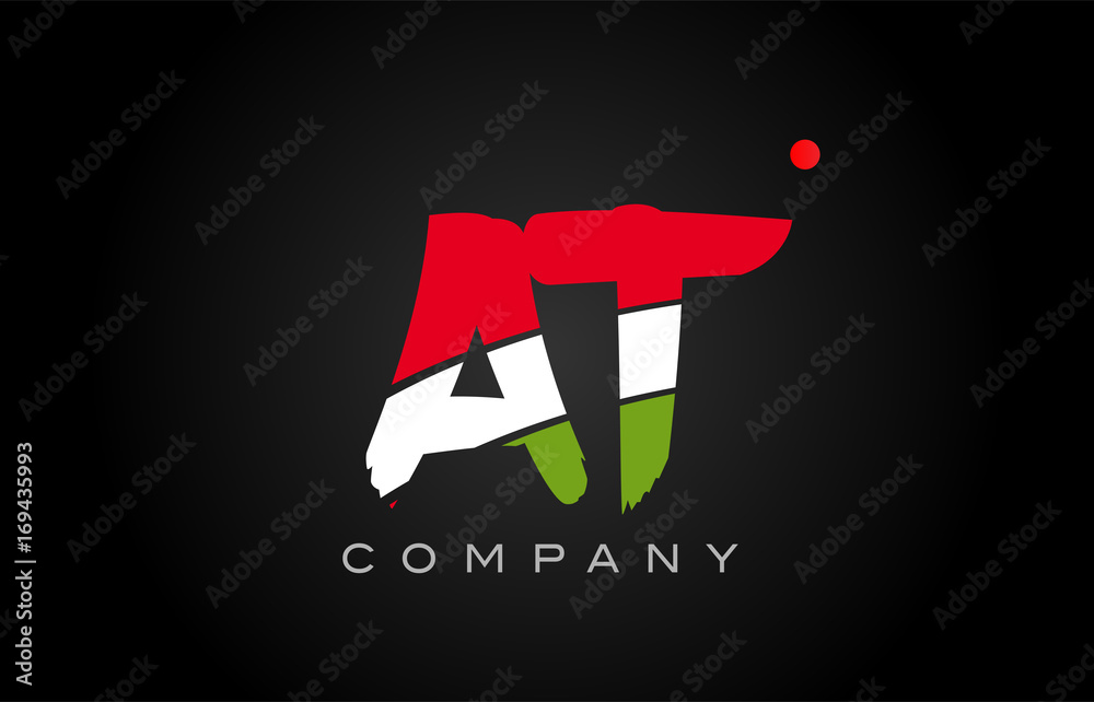 AT A T alphabet letter logo combination icon alphabet design