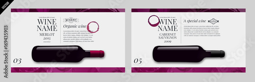 Idea design for catalog, magazine or presentation for wine bottles. 