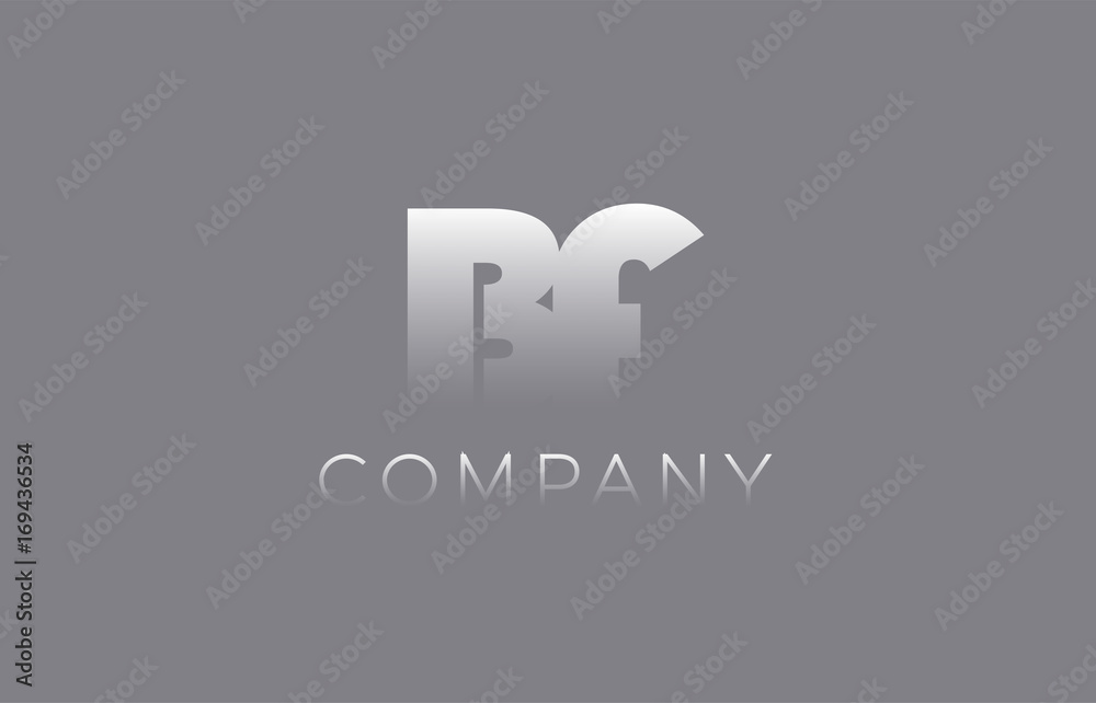 BF B F pastel blue letter combination logo icon design