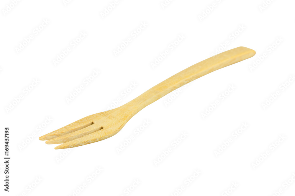 wooden fork isolated on a white background wooden fork isolated on a white background