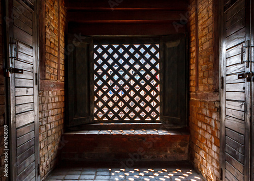 Caged window in Hanuman Dhoka Royal Palace, Kathmandu, Nepal