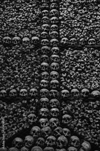 Real skulls and bones at San Bernardino alle Ossa church photo