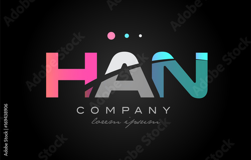 Canvas Print HAN h a n three letter logo icon design