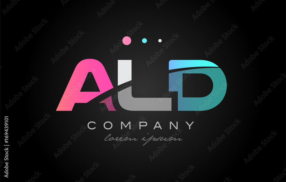 ALD a l d three letter logo icon design - obrazy, fototapety, plakaty 