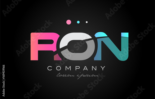 RON r o n three letter logo icon design