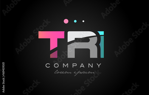 TRI t r i three letter logo icon design