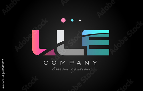 LLE l l e three letter logo icon design photo