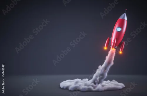 Obraz Wystrzelenie czerwonej rakiety