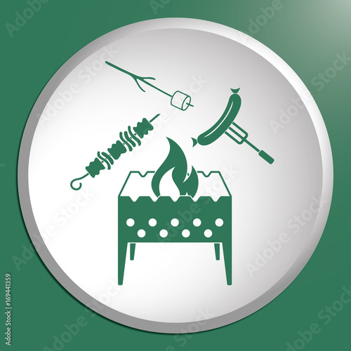Brazier, zephyr, kebab and sausage icon