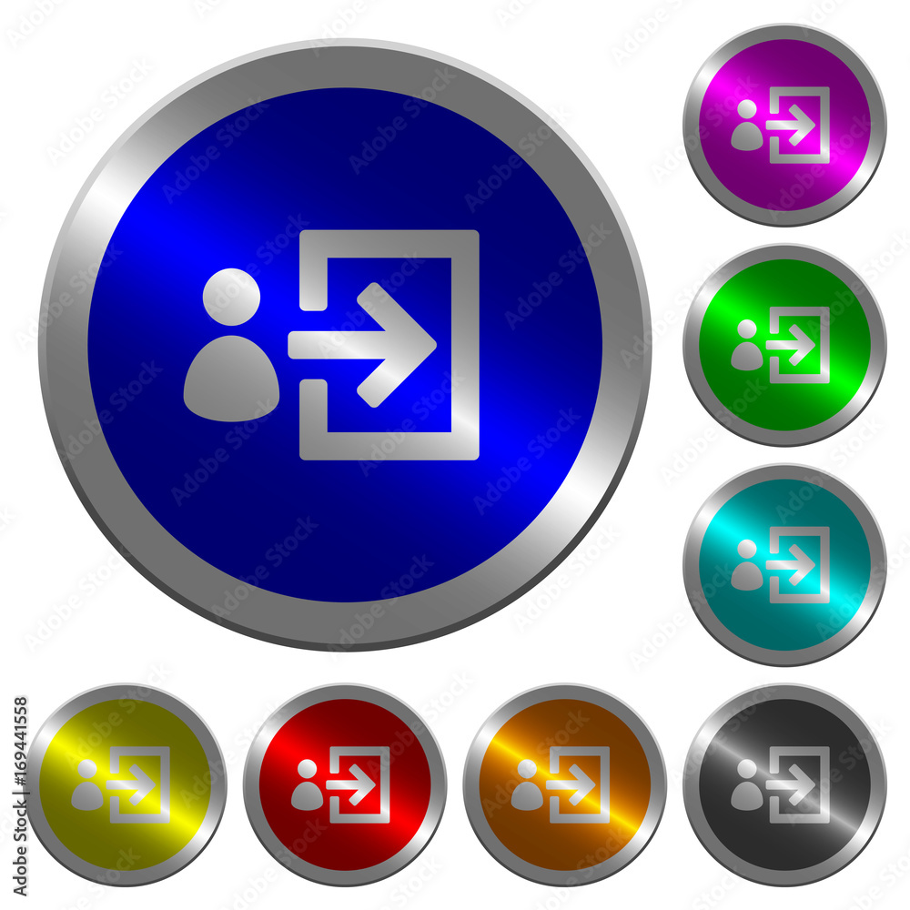 User login luminous coin-like round color buttons User login luminous coin-like round color buttons
