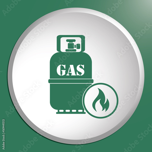 Camping stove with gas bottle icon vector