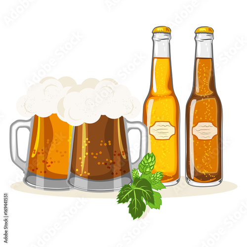 two glasses of beer toasting creating splash