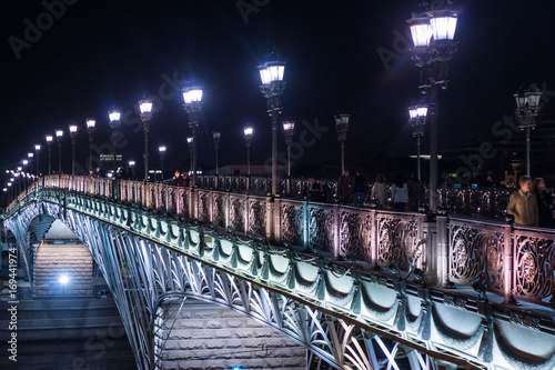 Patriarchal Bridge In Moscow - a beautiful night view