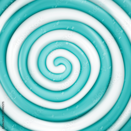 Lollipop Vector Background. Blue Round Sweet Candy Spiral Illustration