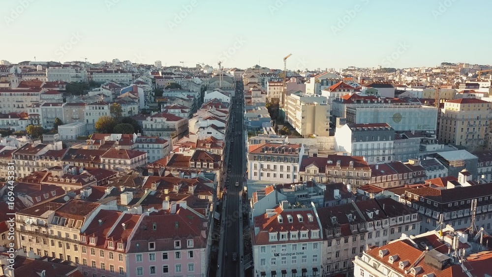 Fototapeta premium Sky view from the charming city of Lisbon and its downtow