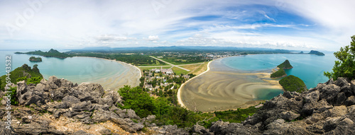 Top View seascape  beach at Prachuab Khirikhan povince , landscape Thailand photo