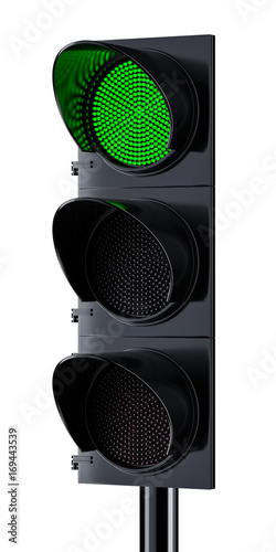 Traffic light with green signal lighting