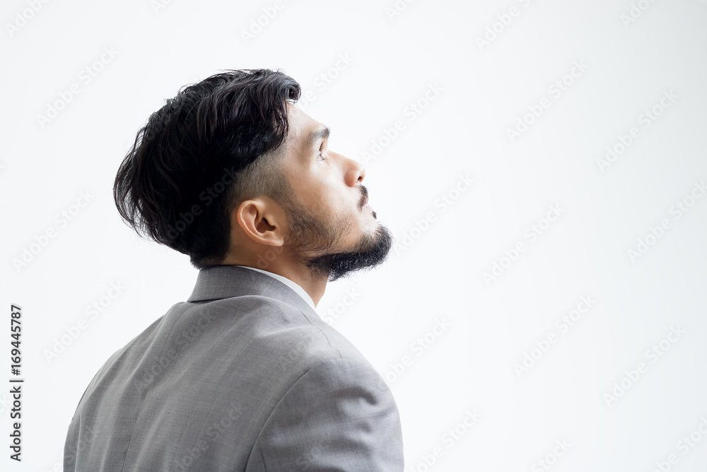 Fototapeta premium Close up of businessman on white background