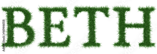 Photos Beth - 3D rendering fresh Grass letters isolated on whhite background