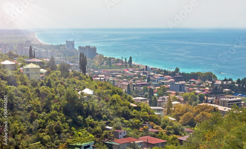 beautiful landscape of a small town overlooking the black sea coast