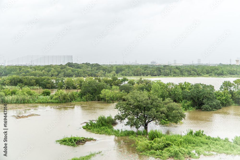Flooded Clear Creek in League City Texas during Hurricane Harvey Flooded Clear Creek in League City Texas during Hurricane Harvey