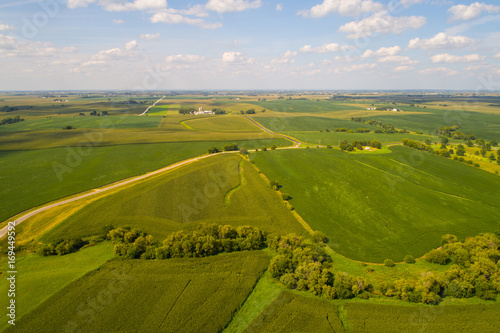 Aerial Iowa farmland landscape photo