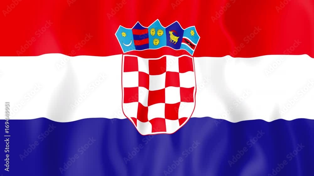 Animated flag of Croatia in slow motion