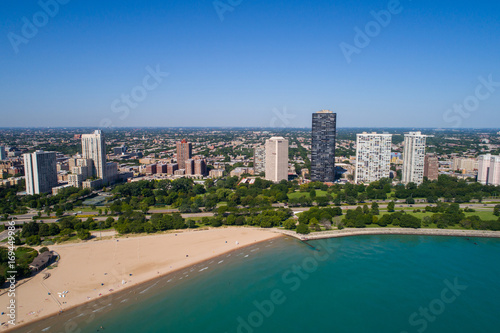 Beach scene summer in Chicago