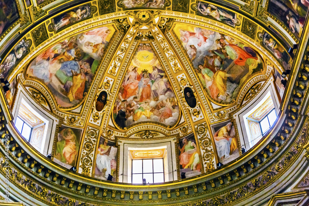 Dome Frescoes Chiesa San Marcello al Corso Altar Basilica Church Rome Italy