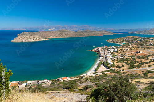 Fototapeta Naklejka Na Ścianę i Meble -  Mirabello Bay view with Spinalonga island on Crete, Greece
