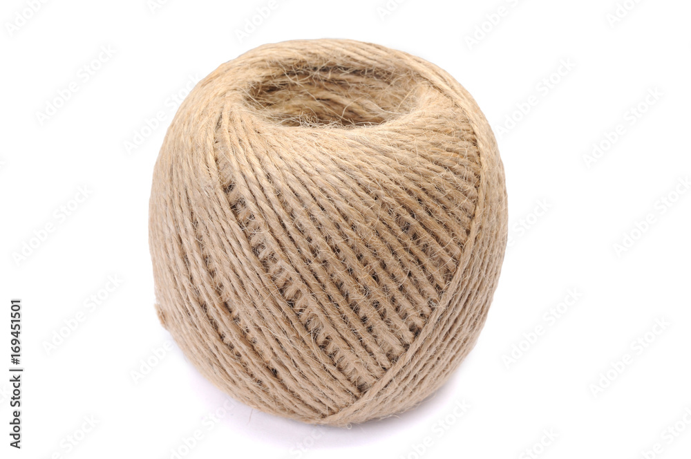 Jute twine on white Jute twine on white