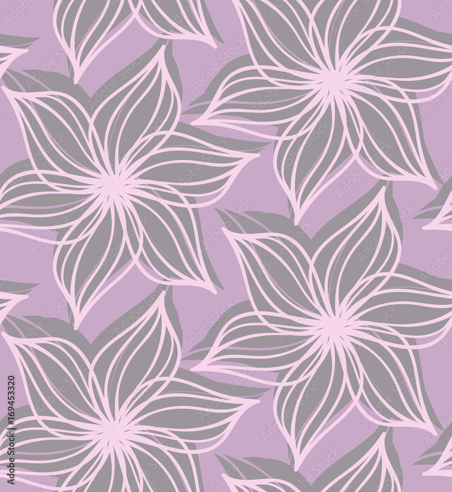 Abstract geometrical flower with pointy pedals on purple
