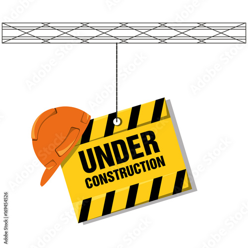flat under construction concept with concrete vector illustration