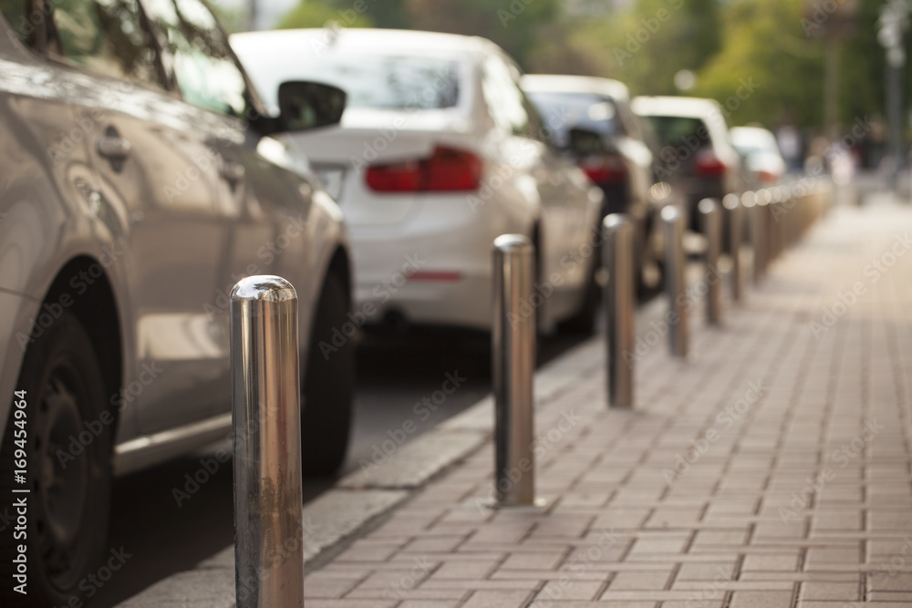 cars parked on street