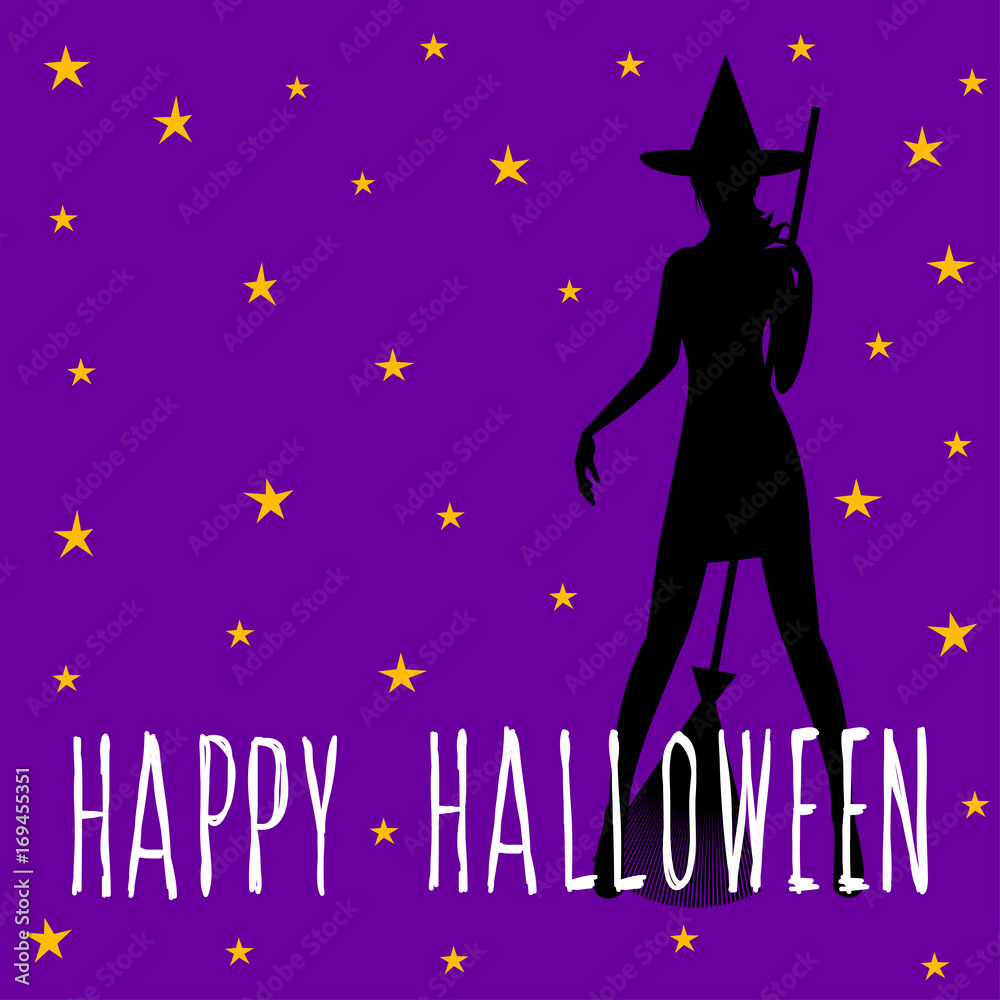 Happy halloween card template. Abstract halloween pattern and handwritten happy halloween quote Happy halloween card template. Abstract halloween pattern and handwritten happy halloween quote